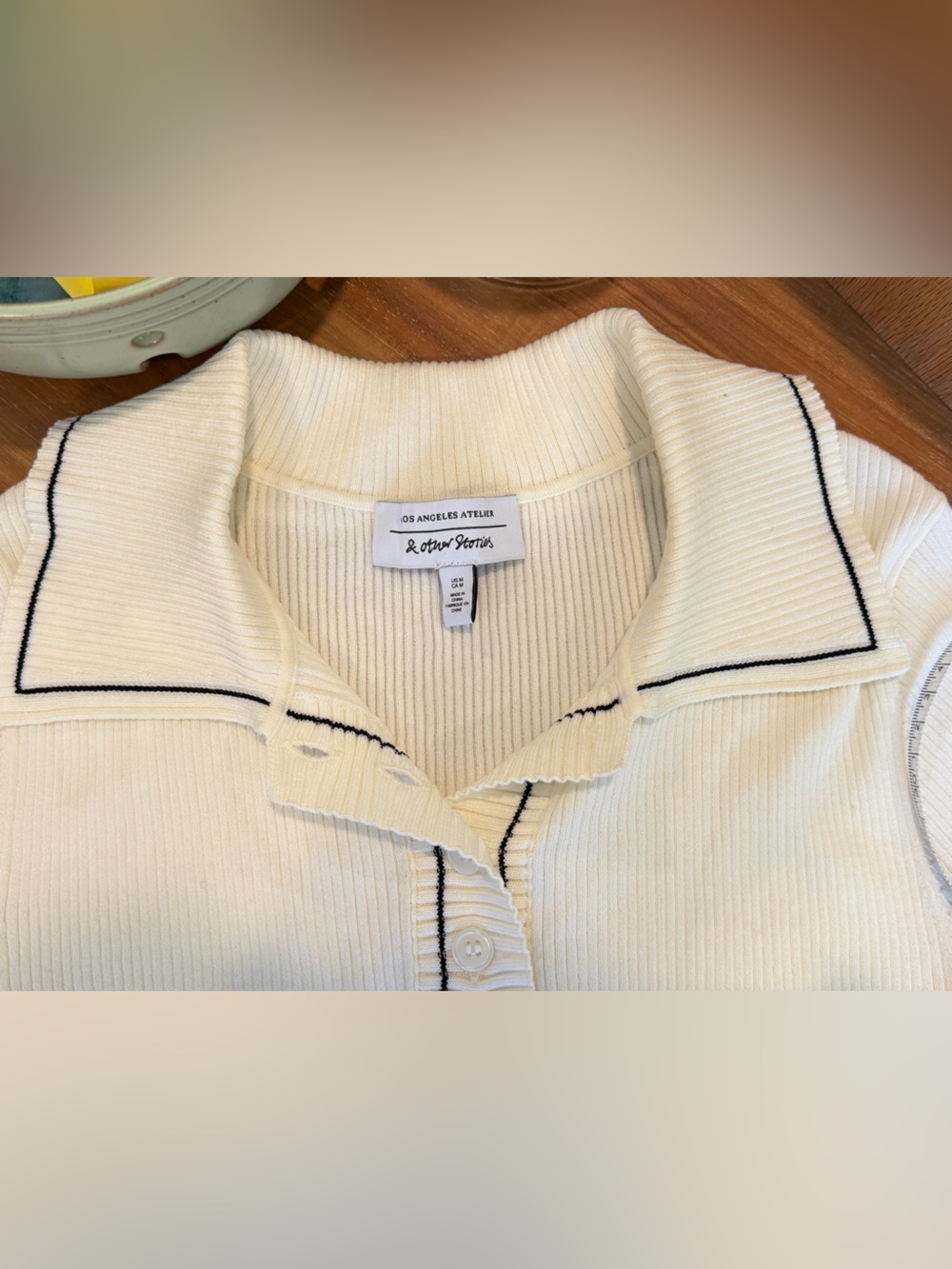 & Other Stories Rib-Knit Polo-Collar Top - Picture 6 of 7